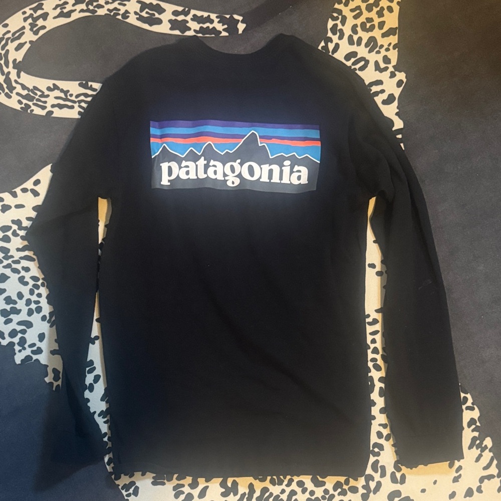 Patagonia Black Long Sleeve with Vibrant Logo